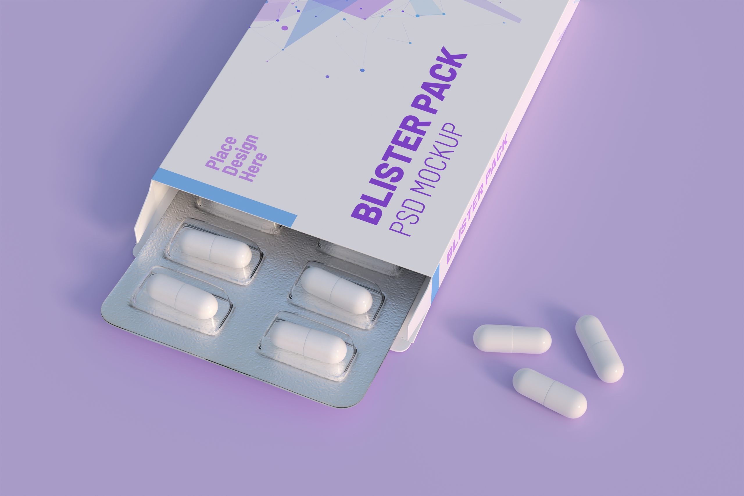 Close up of package blister with round medicines one color pills بسته بندی بلیستر , ورق بلیستر ,